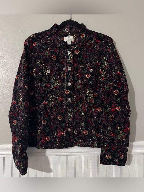 Christopher & Banks Jackets & Blazers - Christopher & Banks Vintage Stretch Corduroy Paisley Trucker Style Jacket XL